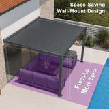 [10X14FT] Alora Modern Wall-Mounted Louvered Pergola With Aluminum Frame (SAK30048)