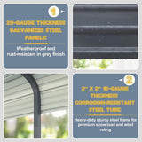 [10X15FT] Alora Large Heavy-Duty Outdoor Metal Carport For Cars, Trucks And Boats (SAK95738)