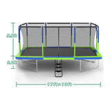 [10X17FT] Premium Rectangular Trampoline With 10 Poles And Crossbeam (SAK35179)