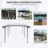 [10X19FT] Alora Heavy-Duty Outdoor Aluminum Arch Carport With Polycarbonate Panels (SAK86109)