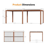 [10X20FT] Alora Heavy-Duty Luxury Outdoor Pergola With Adjustable Louvers And Integrated Drainage (SAK42670)