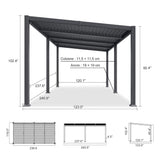 [10X20FT] Alora Modern Louvered Aluminum Pergola With Sloped Roof (SAK12034)