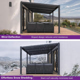 [10X20FT] Alora Modern Louvered Aluminum Pergola With Sloped Roof (SAK12034)