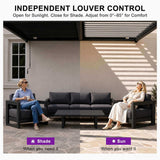 [10X20FT] Alora Modern Wall-Mounted Louvered Pergola With Aluminum Frame (SAK90333)