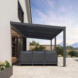 [10X20FT] Alora Modern Wall-Mounted Louvered Pergola With Aluminum Frame (SAK90333)