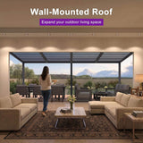 [10X20FT] Alora Modern Wall-Mounted Louvered Pergola With Aluminum Frame (SAK90333)
