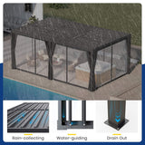 [10X20FT] Alora Premium Louvered Pergola With Curtains And Netting (SAK67041)