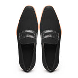 11-020-BLK MEO 3 Sueded Goatskin Penny Loafer, Black