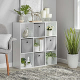 11" 9-Cube Storage Organizer Top panel and 2 middle shelves support up to 22 lbs each; bottom panel supports up to 33 lbs