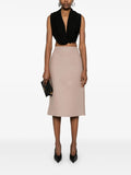 Fendi Women Waxed Linen Straight Midi Skirt