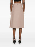 Fendi Women Waxed Linen Straight Midi Skirt