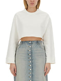 Courreges Women Cropped Sweatshirt