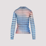 Jean Paul Gaultier Mesh Printed "Air" Long Sleeves Top Women