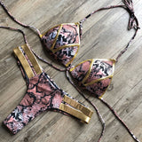Sexy Halter Push Up Brazilian Bikini 2025 Women Bandage String Swimsuit Female Swimwear Two Pieces Bikini Set Bathing Suit Swim