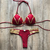 Sexy Halter Push Up Brazilian Bikini 2025 Women Bandage String Swimsuit Female Swimwear Two Pieces Bikini Set Bathing Suit Swim