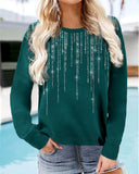 Women's Long-sleeved Sweatshirt With Printed Star Pattern