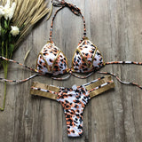 Sexy Halter Push Up Brazilian Bikini 2025 Women Bandage String Swimsuit Female Swimwear Two Pieces Bikini Set Bathing Suit Swim