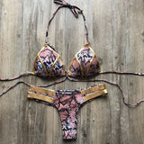 Sexy Halter Push Up Brazilian Bikini 2025 Women Bandage String Swimsuit Female Swimwear Two Pieces Bikini Set Bathing Suit Swim