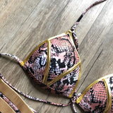 Sexy Halter Push Up Brazilian Bikini 2025 Women Bandage String Swimsuit Female Swimwear Two Pieces Bikini Set Bathing Suit Swim