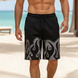 Mesh-Panel Breathable Casual Drawstring Shorts
