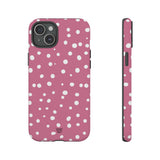 BLUSH RED DOTS | Tough Phone Case