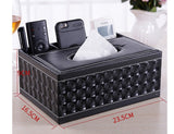 Multifunctional leather tissue box