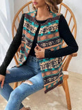 Women's Printed Double-sided Plush Buttonless Cardigan