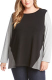 Karen Kane Womens Plus Size Colorblock Sweater, Size 0X
