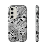 B&W ABSTRACT DOODLE | Tough Phone Case