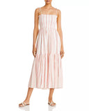 Joie Womens Jailene Striped Smocked Maxi Dress - Pink Multicolor, Size XXS