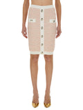 Balmain Women Tweed Midi Skirt