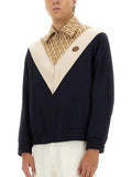 Valentino Men Wool Bomber Jacket With Print Toute La V