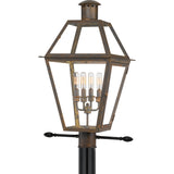 Quoizel Rue De Royal 4-Light 17in Outdoor Post Light in Industrial Bronze