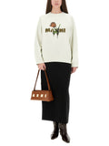 Marni Women White Cotton Sweatshirt With Tulip Print