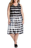 Karen Kane Womens Plus Size Tie Dye Hi Lo Hem Dress, Size 0X