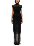 Jean Paul Gaultier Women Mesh Dress With Flocked Logo