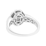 .925 Sterling Silver 1/3 Cttw Pave Set Round-Cut Diamond Braided Halo Cocktail Ring (I-J Color, I2-I3 Clarity) - Size 7