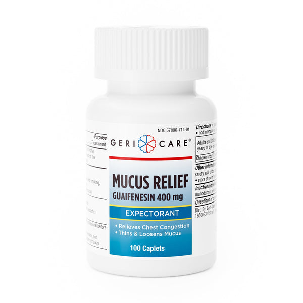 GeriCare Mucus Relief Guaifenesin 400 mg Expectorant, 100 Caplets