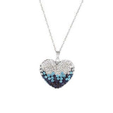 Bubble Heart Pendant in Solid Sterling Silver Made with Swarovski Elements