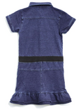 Guess Girls Short Sleeve Demim Dress, Blue, Size 12