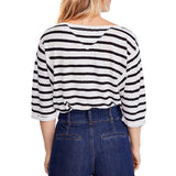 We the Free Womens Head in the Clouds Striped V Neck T-Shirt, Size Large