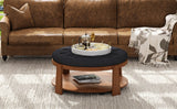 Modern Large Round Ottoman and Coffee Table 2-Tier