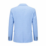 Mens Light Business-Style Plaid Suit Jacket