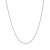 14k White Gold Round Wheat Chain 1.0mm