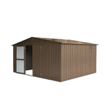 [11X12FT] Alora Outdoor Backyard Storage Metal Shed With Galvanized Steel Frame, Windows, And Lockable Doors (SAK60167)