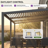 [11X18FT] Alora Modern Louvered Aluminum Pergola With Sloped Roof (SAK29326)