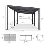 [11X18FT] Alora Modern Louvered Aluminum Pergola With Sloped Roof (SAK29326)