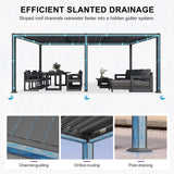 [11X18FT] Alora Modern Louvered Aluminum Pergola With Sloped Roof (SAK29326)