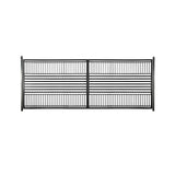 [12-18FT] Heavy-Duty Barcelona-Style Powder-Coated Steel Galvanized Dual Swing Driveway Gate (SAK25978)