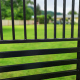 [12-18FT] Heavy-Duty Barcelona-Style Powder-Coated Steel Galvanized Dual Swing Driveway Gate (SAK25978)